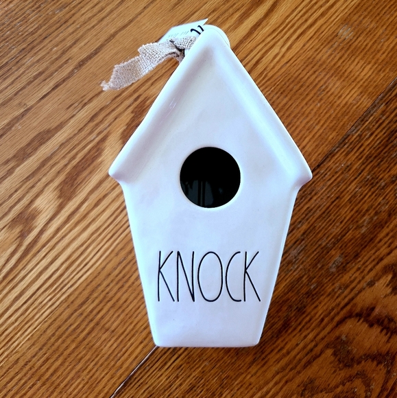 👀50% OFF - NWT‼️ Rae Dunn Ceramic "Knock" birdhouse - Picture 6 of 14